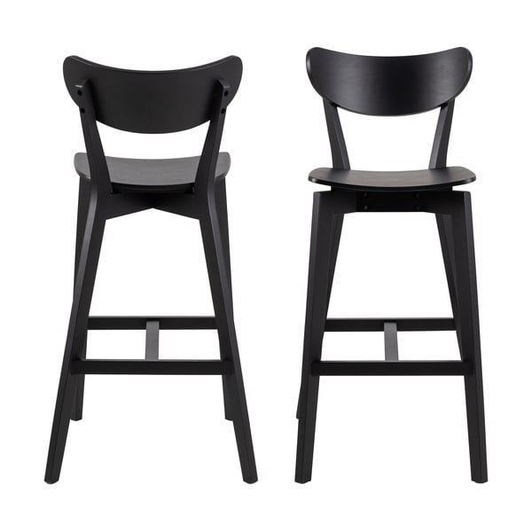 Scaune de bar din lemn de arbore de cauciuc 2 buc. 105 cm Roxby – Actona-image-3