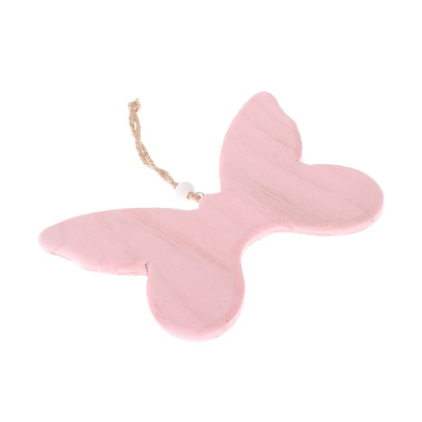 Decorațiune de agățat din lemn Dakls So Cute Butterfly, roz