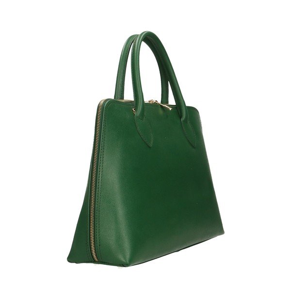 Geantă de mână din piele verde Chicca Borse Arancio-image-1