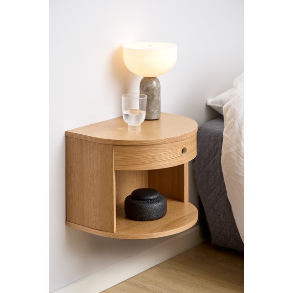 Noptieră în culoare naturală deschisă cu aspect de lemn de stejar Paron – Actona-image-1