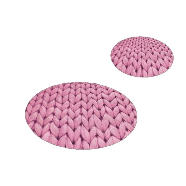 Covorașe de baie roz 2 buc. ø 60 cm – Mila Home