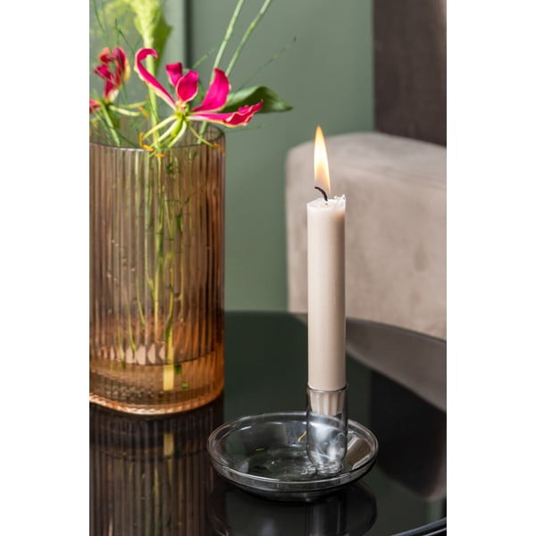 Suport de lumânări din sticlă PT LIVING Tub, gri-image-1