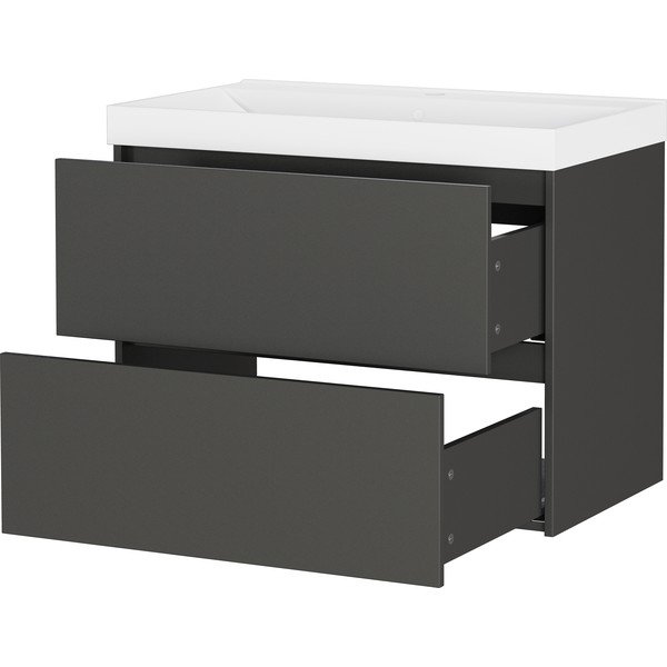 Dulap sub chiuvetă gri antracit suspendat cu aspect mat 81x65 cm Bodera – Germania-image-4