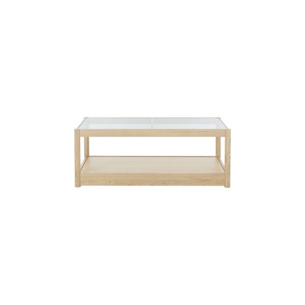 Măsuță de cafea în culoare naturală cu blat din sticlă 60x120 cm Class – Ellos Home-image-3