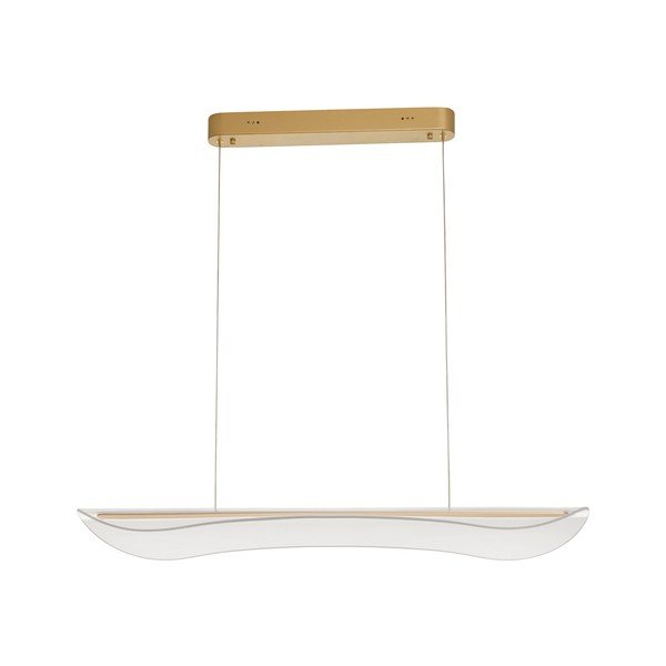 Lustră aurie LED cu intensitate reglabilă din aluminiu cu abajur din sticlă acrilică Agos – Nova Luce