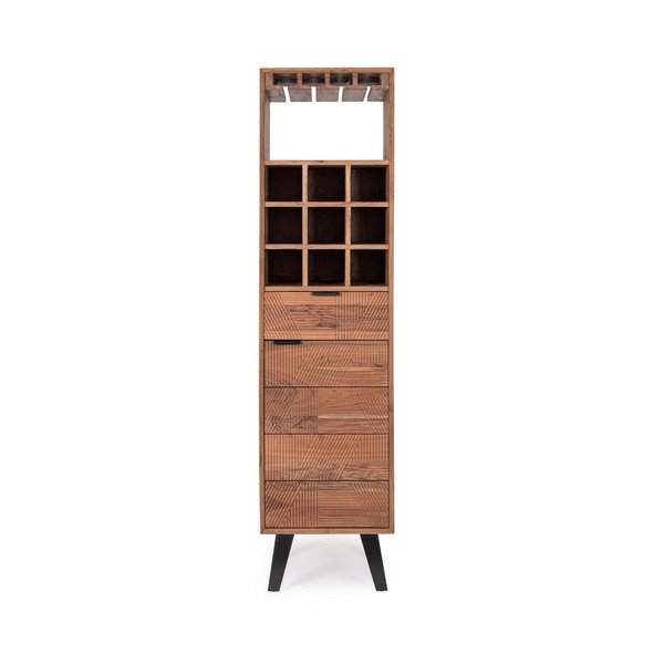Dulap vinotecă în culoare naturală din lemn de acacia 45x180x40 cm Isar – Bizzotto