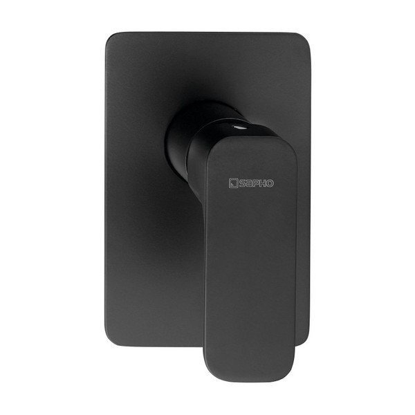 Baterie negru-mat pentru duș încastrată (1 ieșire) Spy – Sapho