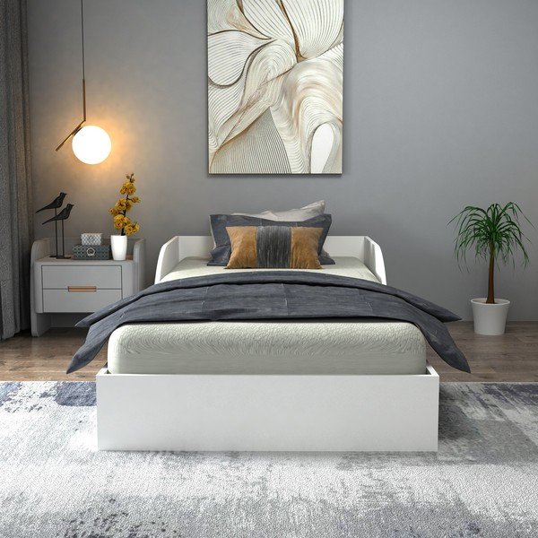 Pat alb 90x190 cm Oya – Kalune Design-image-3