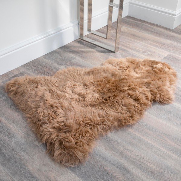 Blană naturală oaie Native Natural Sheep, 120 x 60 cm, maro - roz-image-1