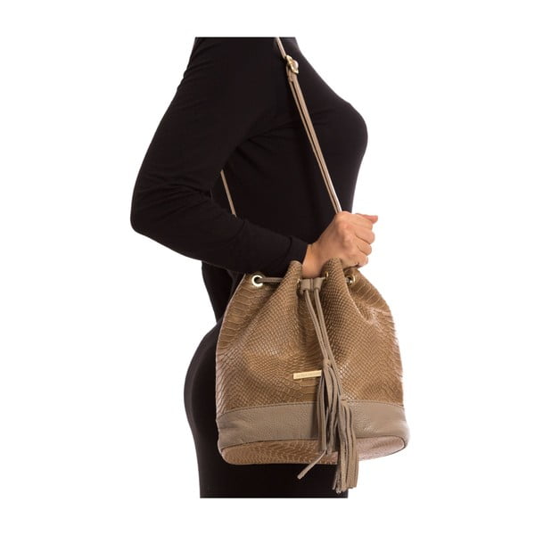 Geantă din piele Isabella Rhea no. 8027, gri cu maro-image-2