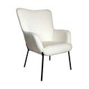 Fotoliu alb cu tapițerie din țesătură bouclé Glasgow  – House Nordic