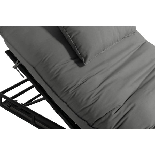 Șezlong de grădină gri închis din metal/capitonat Emma – Hartman-image-3