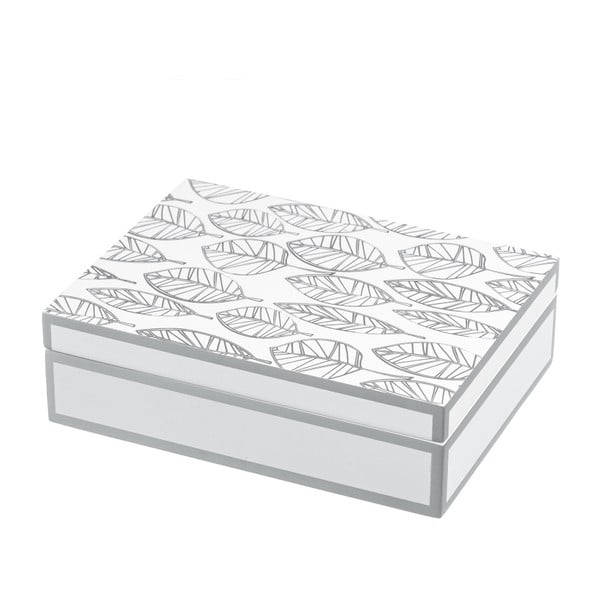 Cutie de depozitare Unimasa, 20 x 15 cm, alb-argintiu
