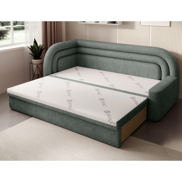 Canapea verde extensibilă/cu spațiu de depozitare cu tapițerie din chenille cu colț pe partea stângă 223 cm Fabillo – ELTAP-image-3