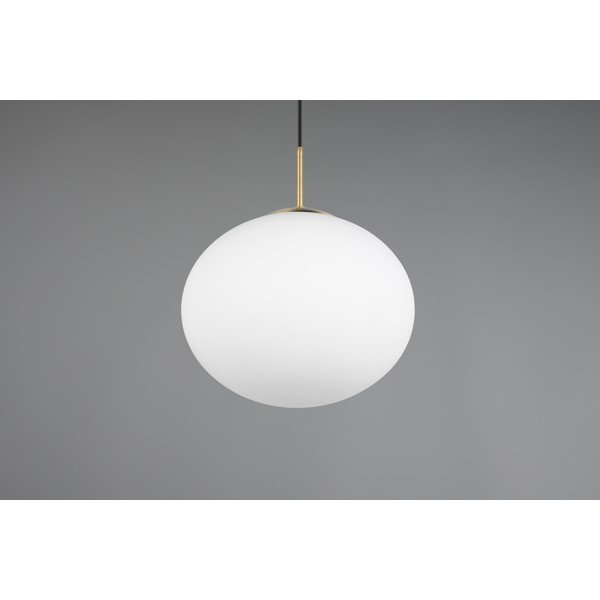 Lustră albă/aurie cu abajur din sticlă ø 30 cm Fomento – Trio-image-3