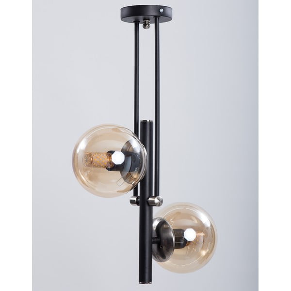 Plafonieră neagră cu abajur din sticlă ø 15 cm Libra – Squid Lighting-image-2