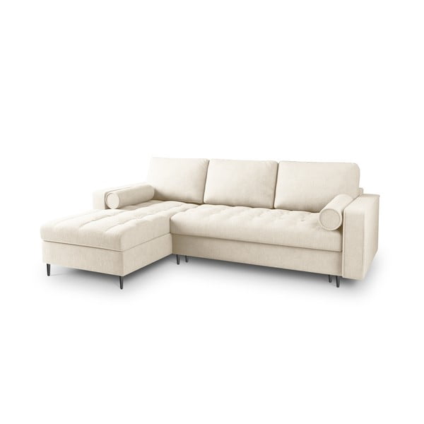 Canapea extensibilă cu șezlong stânga Milo Casa Santo, bej deschis-image-3