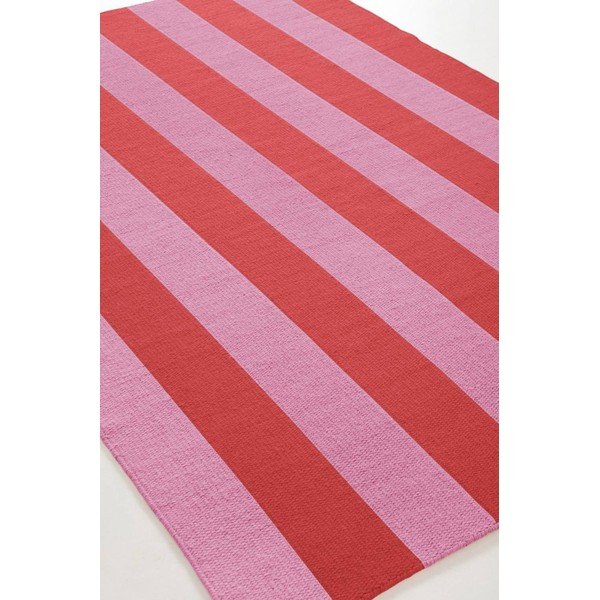 Covor tip traversă roșu/roz țesut manual din amestesc de lână 80x200 cm Sissel – Jotex-image-4