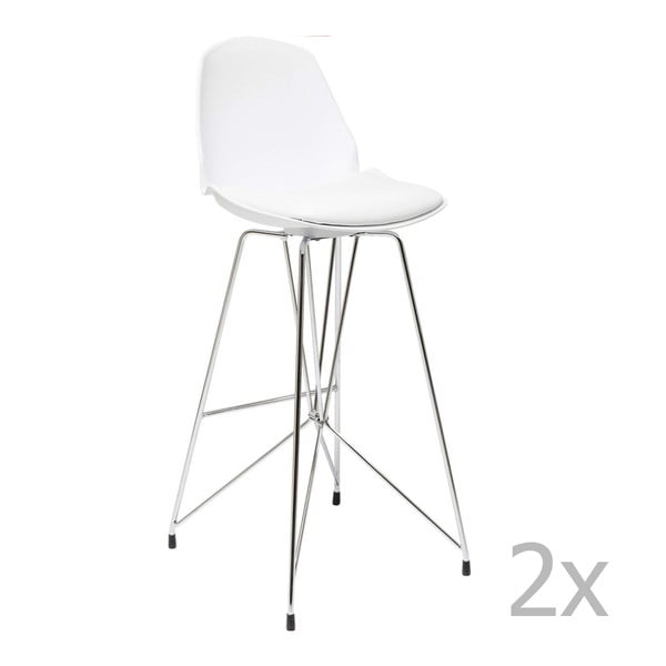 Set 2 scaune de bar Kare Design Wire White, alb