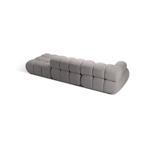 Canapea modulară gri deschis cu tapițerie din țesătură bouclé 288 cm Bellis – Micadoni -image-4