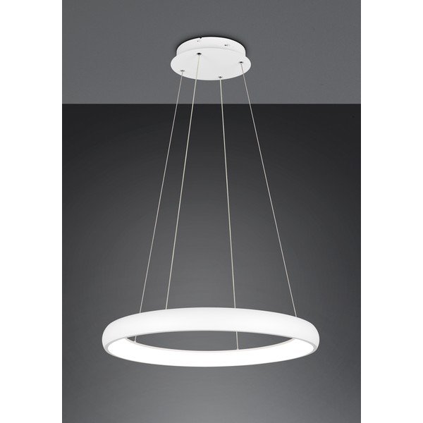 Lustră albă LED cu intensitate reglabilă cu abajur din metal ø 75 cm Cardona – Trio-image-2