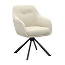 Scaun de living crem cu cotiere tapițat Avola – Unique Furniture