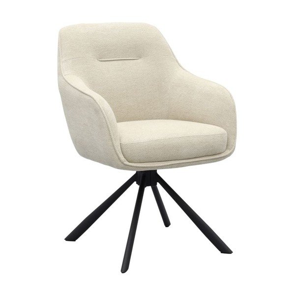 Scaun de living crem cu cotiere tapițat Avola – Unique Furniture