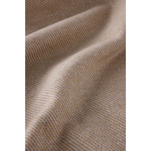 Pled din amestec de bumbac Euromant Jade, 140 x 180 cm, maro deschis-image-3