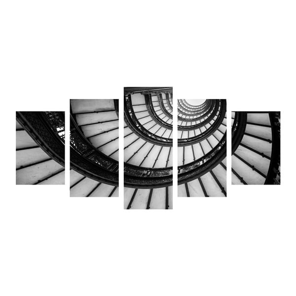 Tablou din mai multe piese Black&White Stairs