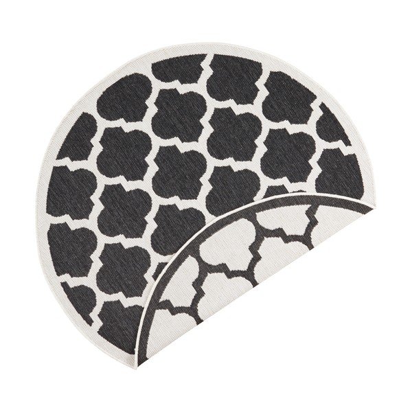 Covor adecvat pentru exterior NORTHRUGS Palermo, ⌀ 200 cm, negru-crem-image-2