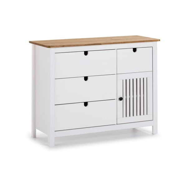 Comodă din lemn Marckeric Bruna, alb-image-2