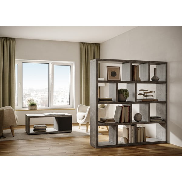 Bibliotecă gri cu aspect de beton 150x159 cm Berlin – TemaHome-image-4
