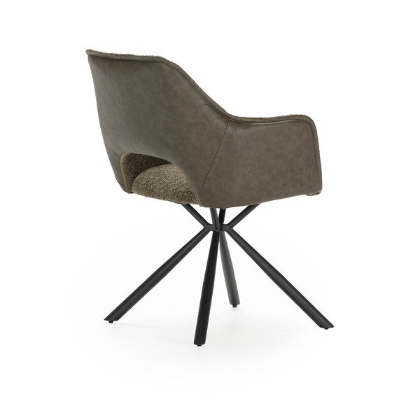 Set de scaune de sufragerie verde cu cotiere 2 buc. tapițat Mariel – Marckeric-image-3