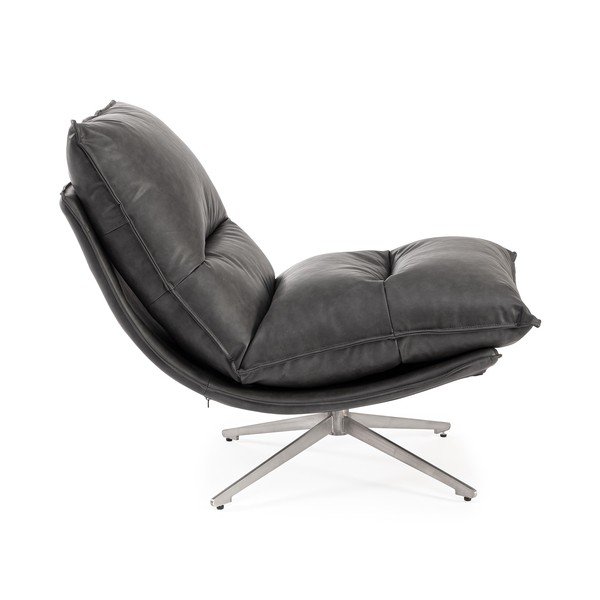 Fotoliu gri închis cu spațiu de depozitare cu tapițerie din imitație de piele Alanez – Bizzotto-image-3