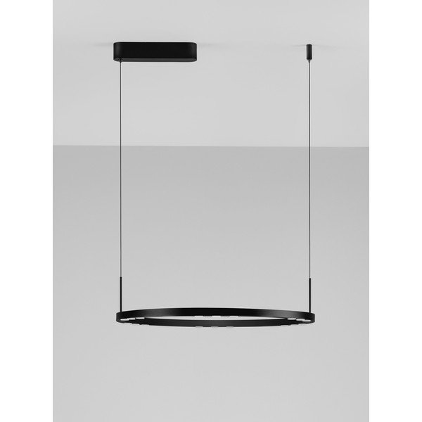 Lustră negru-mat LED cu intensitate reglabilă din aluminiu ø 60 cm Lunette – Nova Luce-image-3