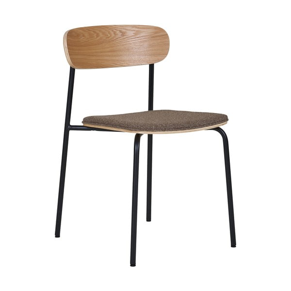 Scaun de dining negru/maro stivuibil cu aspect de lemn de frasin Estepona – House Nordic