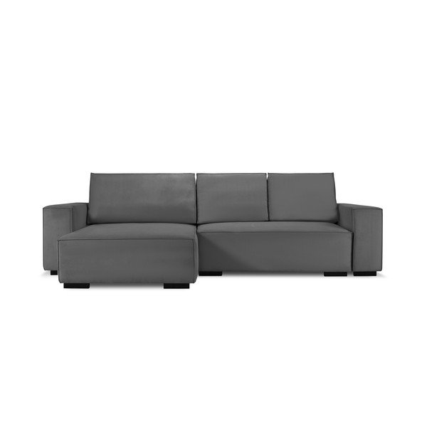 Colțar externsibil variabil din catifea Mazzini Sofas Azalea, gri închis-image-2