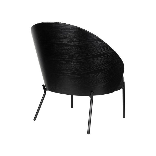 Fotoliu negru cu tapițerie din țesătură bouclé Rodin – Dutchbone-image-4