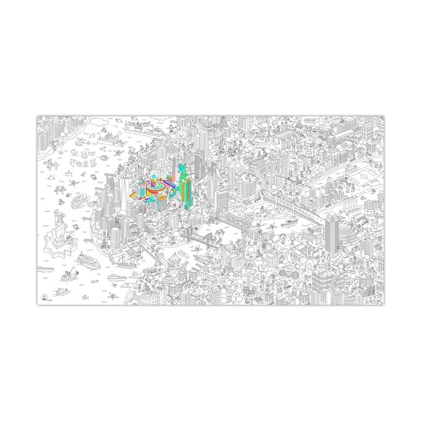 Planșă de colorat OMY New York XXL (180 x 100 cm)-image-2