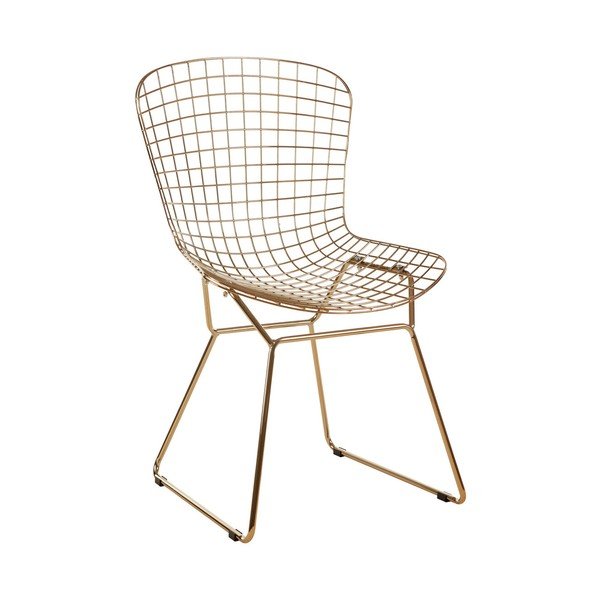 Scaun de dining auriu din metal District – Premier Housewares