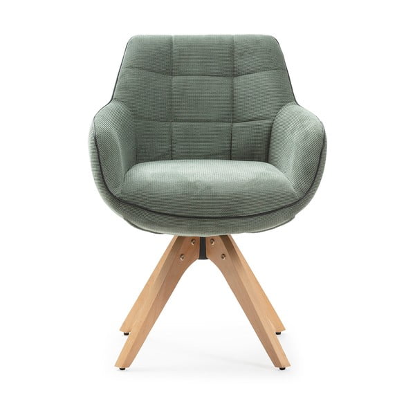 Set de scaune de sufragerie verde cu cotiere 2 buc. tapițat Donatelo – Marckeric-image-2