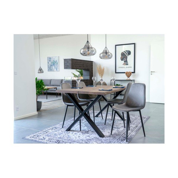 Masă dining cu blat din lemn masiv de stejar House Nordic Toulon Smoked, 140 x 95 cm-image-4