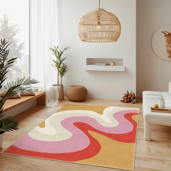 Covor galben-roz lavabil 160x230 cm Raspberry Creamsicle – Mila Home-image-2