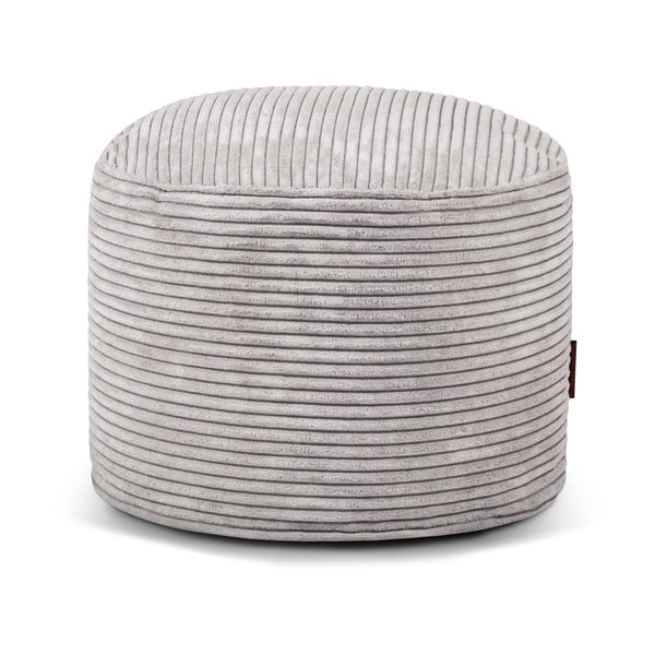 Fotoliu bean bag gri deschis cu tapițerie din catifea reiată Mini – SLOWDOWN