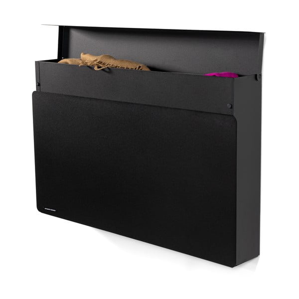 Pantofar negru cu deschidere înclinată/suspendat din metal 78x48x13 cm Luigi – Spinder Design-image-2