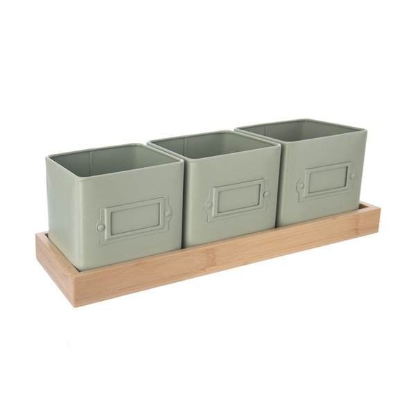 Ghivece 3 buc. din metal pentru ierburi aromatice Greenish – Orion-image-3