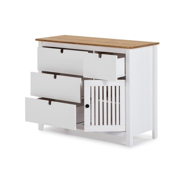 Comodă din lemn Marckeric Bruna, alb-image-4