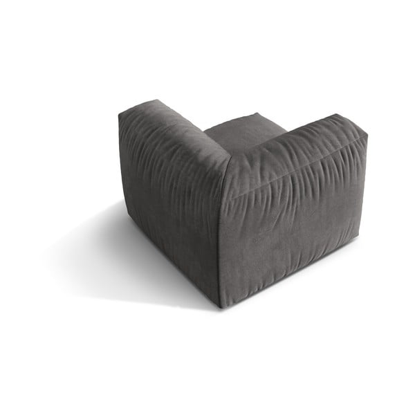 Modul pentru canapea modulară gri cu tapițerie din catifea (cu colț variabil) Martina – Micadoni -image-3