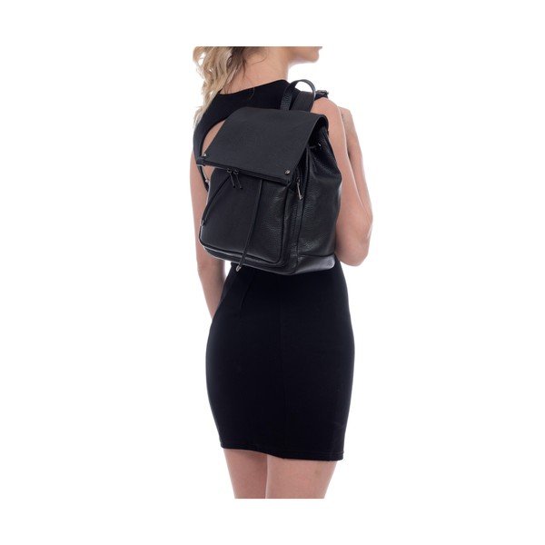 Rucsac din piele Roberta M Aida, negru-image-2