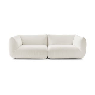Canapea albă cu tapițerie din catifea reiată  260 cm Lecomte – Bobochic Paris